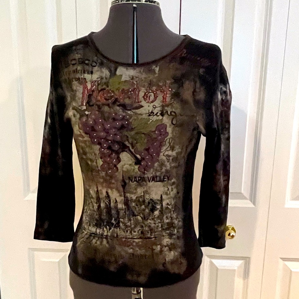Ladies merlot Glitzy top
